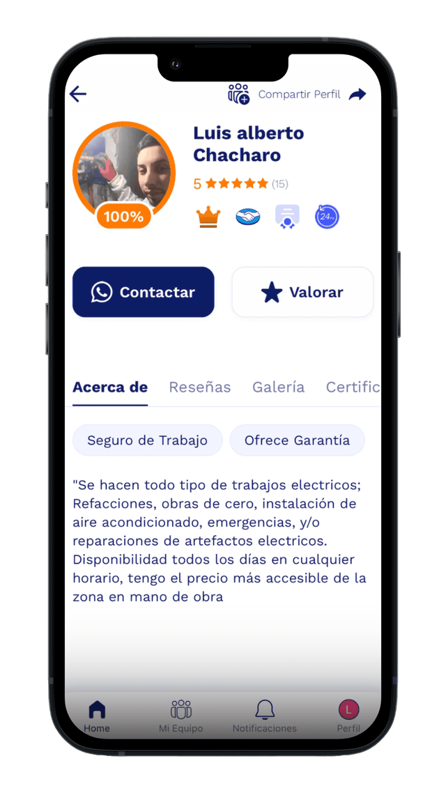 RecomenDatos – perfil del electricista